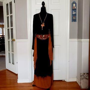 3 Pc Cover Charge Western BLINGED TIE DYE Set-Tank/Long Skirt/Long Sleeve Jacket